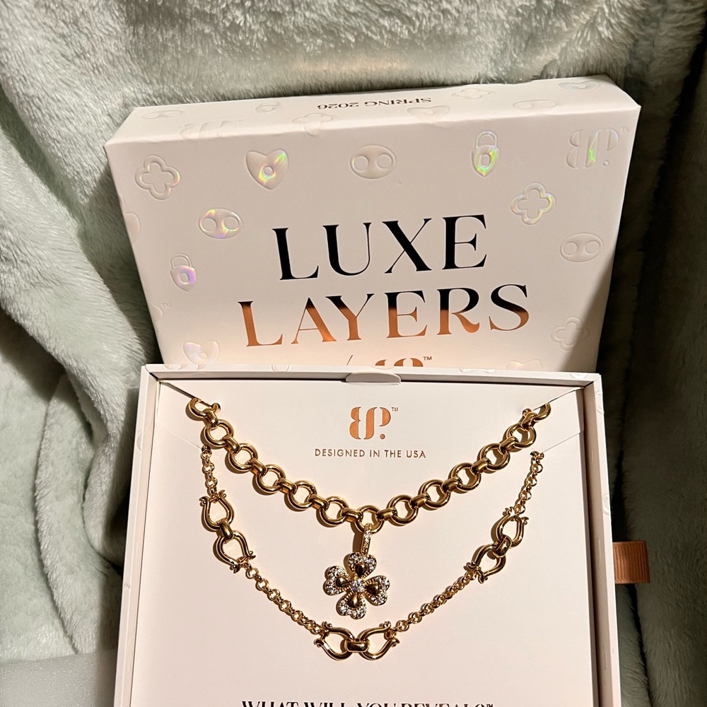 BP 🍀 Clover Luxe Layers Gold Necklace